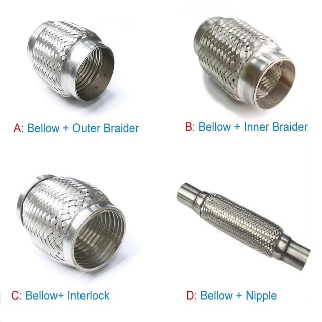 Гибкая выхлопная труба автомобиля, плетеная сильфонная гофрированная труба